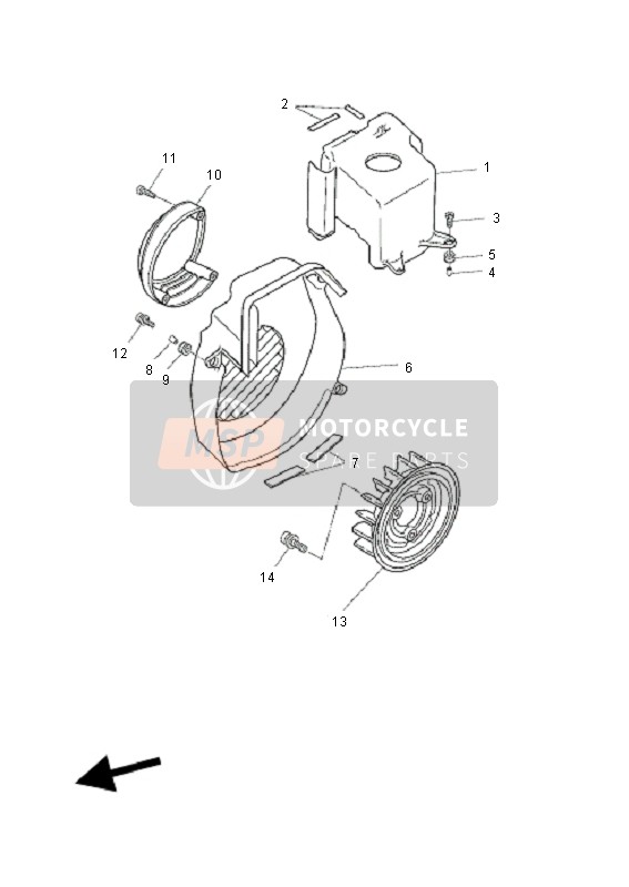 Yamaha EW50N SLIDER 2010 Cubierta de aire & Ventilador para un 2010 Yamaha EW50N SLIDER